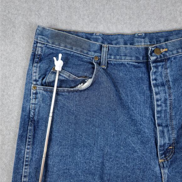 Wrangler Jeans Mens Size 42x35 (hemmed) Straight Rugged Wear - Picture 3 of 16